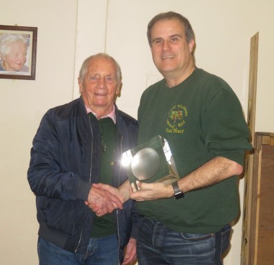 The turner of the year Howard Overton received the Bill Alston trophy from Paul